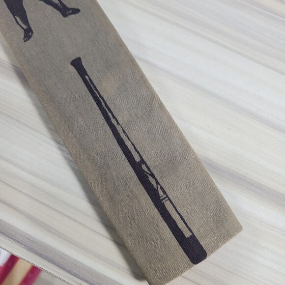 Vintage Square Bottom Rooster Tie Baseball Old Fashioned Necktie Black Graphic - Picture 4 of 9